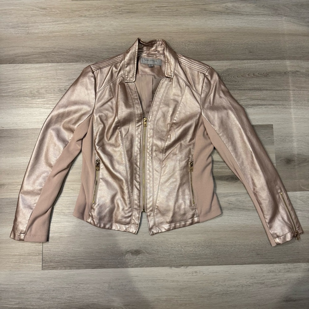 Marc New York Metallic Blush Faux Leather Jacket